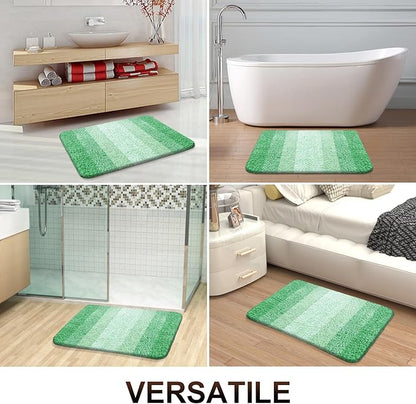 OLANLY Bathroom Rugs Mat 30x20, Extra Soft Absorbent Microfiber Bath Rugs, Rubber Backing, Quick Dry, Machine Washable Bath Mats for Bathroom Floor, Tub and Shower, Home Decor Accessories, Green