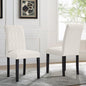 VECELO Upholstered Dining Chairs Set of 2, Modern Accent Parsons with Comfort Seat, Solid Wood Legs w/Rubber Footpads, for Living Room Kitchen, Beige