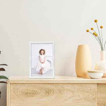 Lawrence Frames Cast Metal Frame - Bamboo Design, White, 4x6