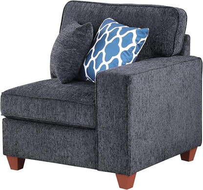 116" Convertible Sectional Couch with Movable Ottoman and 6 Throw Pillows,Chenille Upholstered Comfy Sofa 7 Seater,L-Shaped,Free Combination,Easy Assembly for Living Room,Apartment,Dark Gray