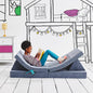 Yourigami Kids and Toddler Play Couch, Convertible Folding Sofa, Durable Foam Modular Design, Blue Lagoon