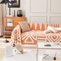 HANDONTIME Orange Sofa Covers for Loveseat & Couch - Soft Chenille, 3 Cushion, Boho Style, Pet-Friendly, Thick & Washable, 91" X150