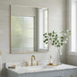 30x36 Inch Gold Bathroom Mirror - Copper-Free Mirror, Aluminum Alloy Frame Vanity Rectangle Wall Mounted Modern Mirror for Bedroom/Living Room/Porch Horizontal or Vertical