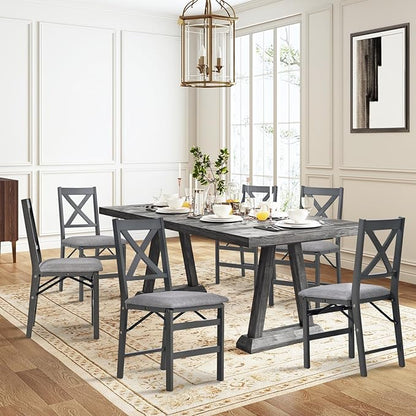 COLAMY Folding Dining Chairs Set of 2 – Dark Grey Upholstered Dining Room Chairs with Wooden Frame, Pre-Assembled, Space Saving Modern Kitchen & Dining Room Furniture for Small Spaces