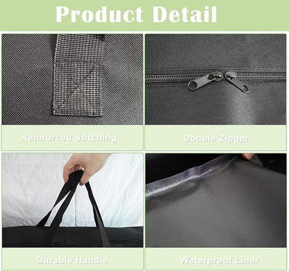 4/6/ 8 Foot Folding Table Storage Bag, Waterproof Heavy Duty Large Carrying Bag for Folding Tables, Picnic/Camp Tables Cover with Durable Zipper & Shoulder Strap, 31" D X 49" W X4.7 H, Black