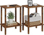 TUTOTAK End Table, Set of 2, Side Table, Nightstand, 2-Tier Storage Shelf, Sofa Table for Small Space, Living Room, Bedroom, Brown TB01BB035C