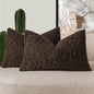 Foindtower Set of 2 Curly Teddy Wool Pillow Covers Decorative Boucle Textured Lumbar Throw Pillow Faux Fur Sherpa Pillowcases Sheepskin Fuzzy Cushion Case for Sofa Bedroom Car 12"x20" Dark Brown