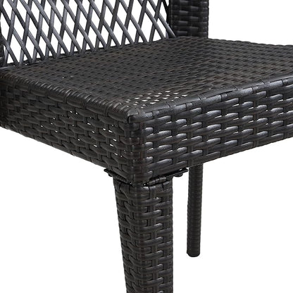 Merax Outdoor Dining Chairs Set of 2,Stackable Chairs with UV-Resistant PE Rattan and Steel Frame for Patio,Garden,Balcony,Supports 400lbs,Brown Multi