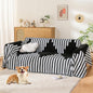 Boho Sofa Cover, Couch Covers for 3 Cushion Couch Sofa Pet Friendly, Sofa Cover Washable, Soft Chenille Living Room Couch Covers Slipcover, Pet Furniture Protecto (2# Black, 71" x 150")