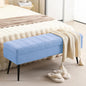 CUYOCA Storage Ottoman Bench, 43.5" Upholstered Entryway Bench, Long Ottoman with Storage for Living Room, Support 660lbs - Fabric Lagoon