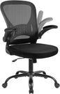 Mesh Office Chair, Ergonomic Home Office Desk Chairs with Flip-up Arms and Lumbar Support, Height Adjustable, Black