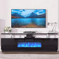 70" Fireplace TV Stand for TVs Up to 80", Entertainment Center with 36inch Fireplace, 12 Flame & LED Colors, 2-Tier TV Console & Storage Cabinet
