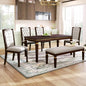 Ball & Cast Dining Table Set for 6,Kitchen Table W/ 4 High-Back Tufted Chairs & 1 Bench,5 Piece Dining Room Table Set W/ 60" Rectangular Table,for Kitchen, Living Room,Espresso