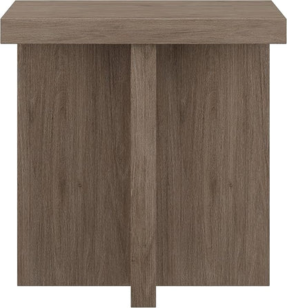 Henn&Hart 22" Wide Square Side Table in Weathered Gray, for Home, Living Room, Bedroom, Entertainment Room, Office