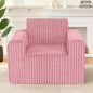 Giant Bean Bag Chair for Adults, Non-Slip Floor Sofa with High Backrest & Wider Armrest, Upgrade Whole Sponge Bean Bag Sofa Couch for Bedroom Living Room(Large,Pink,Stripe Plush)