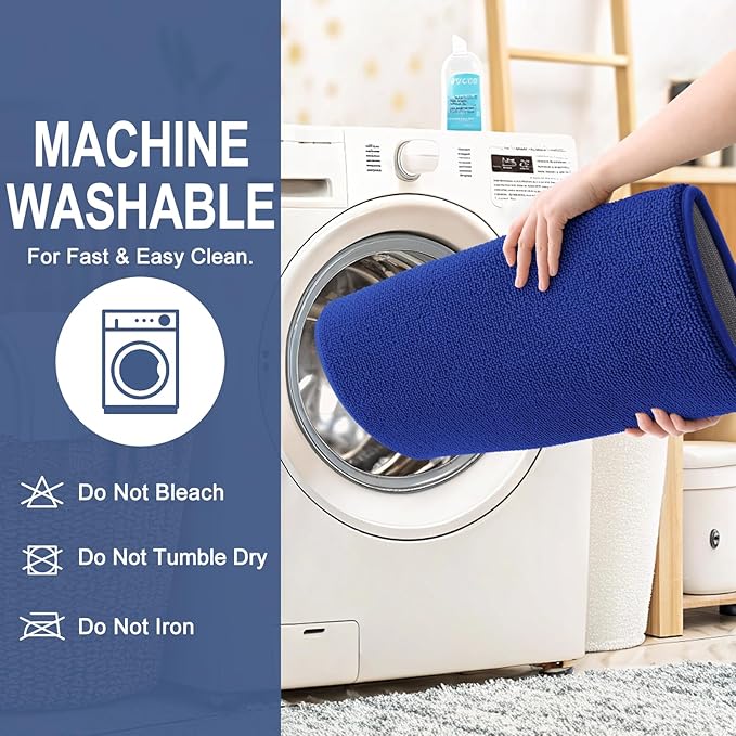 OLANLY Thick Memory Foam Bath Mat Rug 24x16, Extra Soft Absorbent Bathroom Rug, Quick Dry Bath Mats, Non-Slip, Machine Washable Carpet for Bathroom, Tub and Shower, Home Decor Accessories, Royal Blue