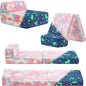Tiita Folding Sofa Bed for Kids, Toddler Fold Out Couch Bed with Removable Cover, Kids Futon Sleeper Chair Folding Bed Mattress for Kids Room, Living Room, Guest Room,Colorful