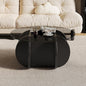 Mid Century Modern Round Glass Coffee Table for Living Room, Black Small Coffee Table for Center, Suitable for Bedroom Living Room Reception Office Tables (Black/Grey)