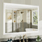 48x36 Inch White Bathroom Mirror for Wall, Thick Metal Framed Rectangle Mirrors for Over Sink, Bedroom, Living Room, Entryway, Anti-Rust, HD Tempered Glass