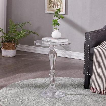 LIKENOW Furniture Acrylic Side Table, Acrylic End Table for Drinking Food,Clear Modern Small Tables for Living Room Bedroom Lobby,13.5''x13.5''x20'' High,9.48Lbs