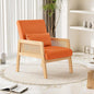 YESHOMY Mid-Century Accent Chair with Pillow Upholstered with Solid Frame & Breathable Armrest for Living Room, Light Orange