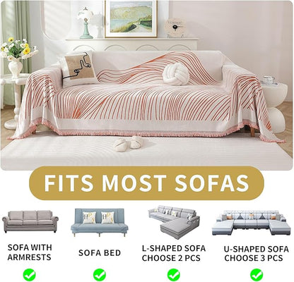 Non Slip Sofa Covers Couch Covers for 2 Cushion Couch Sofa Pet Friendly Washable Couch Covers for Sofa, Soft Thick Sectional Couch Covers L Shape Furniture Protector for Kids, Dogs 71" X102"