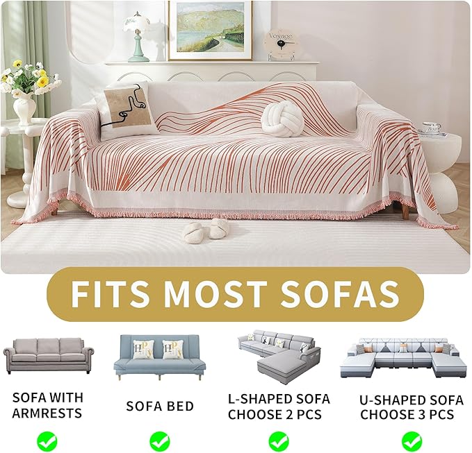 Non Slip Sofa Covers Couch Covers for 3 Cushion Couch Sofa Pet Friendly Washable Couch Covers for Sofa, Soft Thick Sectional Couch Covers L Shape Furniture Protector for Kids, Dogs 71" X118"