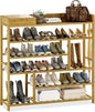 Bamworld Shoe Rack for Front Door Entrance Bamboo Shoe Organizer with Storage Box Free Standing Shoe Cabinet Shoe Storage Shelf for entryway, Closet and Doorway (Natural)