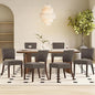 COLAMY Mid Century Modern Dining Chairs Set of 6, Upholstered Kitchen Chairs with Back, Farmhouse Fabric Side Dining Room Chairs with Wood Legs for Dining Room Kitchen Restaurant, Brown