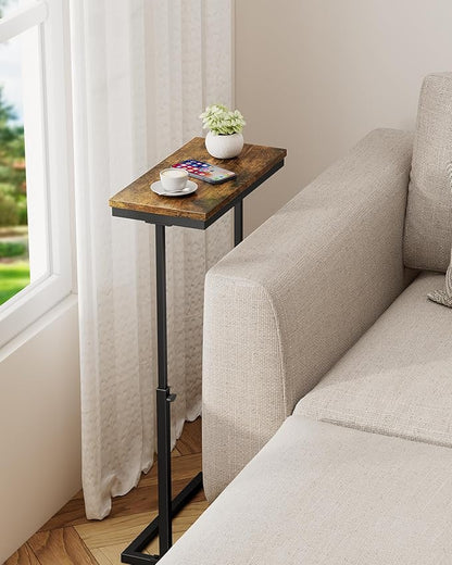 TUTOTAK End Table, Side Table, Tall Couch Table, Sofa Table, Living Room, Bedroom, Brown TB01BB083