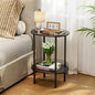 Small Round Side Table,Bedside Table with Storage, Morden Round Nightstand, Samll Side Table for Living Room，Bathroom，Bedroom, Nursery, Laundry, Black