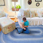 Homespice Denim Jute Blue 6x9' Oval Braided Rugs for Living Room, Bedroom Rug and Dining Room. Pet Friendly. Decor Styles- Farmhouse Rug, Rustic, Vintage, Cottage, Primitive, Country, Boho Rug