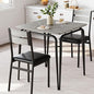 Dining Table for 2, Small Table and Chairs Set of 2, Square Dinette Set for 2, 3 Piece Kitchen & Dining Room Sets for Small Space (Oak, Table with 2 Upholstered Chairs)