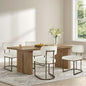 Dining Chairs Set of 4, Upholstered Modern Kitchen Chairs with Ergonomic Backrest, Fabric Cushion Seat & Metal Legs for Living Room, Restaurant, and Café, Ivory, 2Boxs