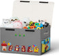 80L Large Toy Storage Box with Lid, Large Toy Box Chest for Kids, Girls and Boys, Nursery Room and Living Room, 26"x13" x16" (grey-bear)