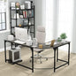 Teraves Reversible L Shaped Desk, 66.1" Gaming Desk, Corner Desks for Home Office, Space Saver Workstation Table, Modern Wooden Desk, BOAK