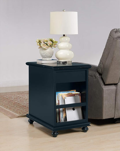 Martin Svensson Home Elegant Chairside End Table with Power, Catalina Blue