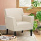 COLAMY Modern Accent Chair for Living Room, Upholstered Fabric Accent Armchair with Back, Soft Single Sofa Chair with Arms for Bedroom/Office/Reception Room, Oatmeal