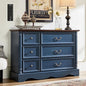 Farmhouse 6 Drawers Dresser for Bedroom with Charging Station, Wood Country Rustic Storage Dressers Organizer, Vintage Design