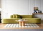 Container Furniture Direct 132" Curved Sofa with Throw Pillows, 6 Seater Luxury Velvet Couch with Half Moon Design and High-Density Foam, Ideal for Modern Living Room, Office & Apartment, Olive Green