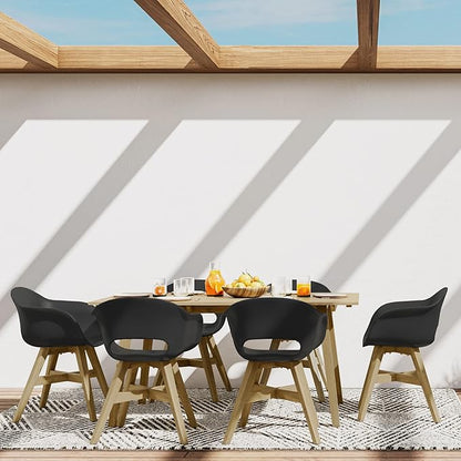 SIMPLIHOME Kona SOLID ACACIA WOOD 65 inch Wide Rectangle Contemporary Outdoor Dining Table in Light Teak for the Dining Room