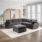 Merax 6-Seater Modern Large U-Shape Sectional Sofa, with Removable Ottomans for Living Room,Gray