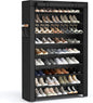 SONGMICS Shoe Rack with Non-Woven Fabric Cover, 9 Tier Storage Shelf for 40-50 Pairs of Shoes, Entryway, Suitable for Sneakers, High Heels, Flats, and Boots, Black URXJ36HV1