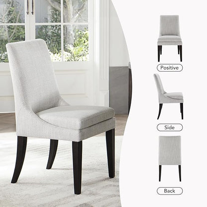 Upholstered Dining Chairs Modern Sidechair Performance Fabric High Back Armlesschair for Diningroom Kitchen,Light Grey,Set of 2(1 Box)