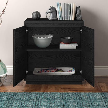 Henn&Hart Presque Accent Cabinet, 30" Wide, Black