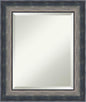 Amanti Art Silver Bathroom Mirror for Over Sink, 26x22 Quicksilver Scoop Rectangle Vanity Mirror, Small Casual Wood Frame, Hangs Horizonally and Vertically, Bathroom Wall Decor, Beveled Edge