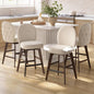 VASAGLE Bar Stools Set of 4, Swivel Counter Height Bar Stools with Back and Wood Legs, Chenille Fabric Upholstered Barstools, 26.2-Inch Tall Counter Barstools for Kitchen Island, Cappuccino Beige