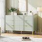 Green Dresser, Modern 6 Drawer Dresser for Bedroom with Gold Handle and Large Drawer, Wood Double Chest of Drawers and Storage Organizer for Living Room, Hallway, Entryway