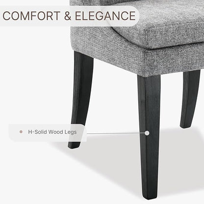 Upholstered Dining Chairs Modern Sidechair Performance Fabric High Back Armlesschair for Diningroom Kitchen,Dark Grey,Set of 2(1 Box)