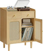 VASAGLE BOHOVEN Collection - Buffet Cabinet, Sideboard Storage Cabinet with Rattan-Like Doors and Drawers, Accent Cabinet, Adjustable Shelf, Boho Style, for Living Room, Oak Beige